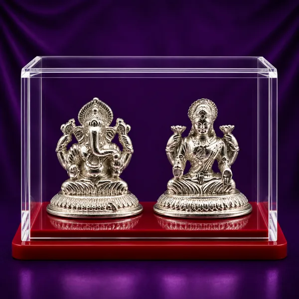 Temple_Tales_Pure_925_Sterling_Silver_Nandan_Ganesh_Ji_&_Satya_Lakshmi_Ji_Idol_Set_7g_|_Lakshmi_Ganesh_Murti_for_Diwali_Pooja,_Dhanteras,_Happiness_&_Prosperity_|_Diwali_Gift
