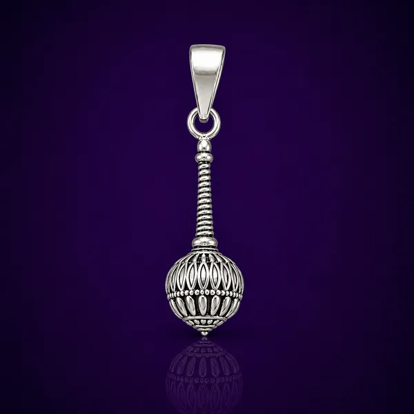 925_Sterling_Silver_Mini_Hanuman_Gada_Pendant_|_Bajrangbali_Religious_Jewelry_|_Spiritual_Gift_for_Men_&_Women_|_Temple_Tales