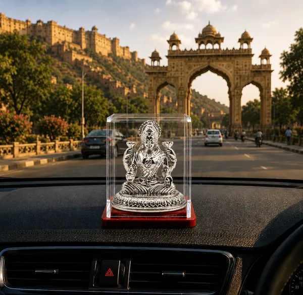 Temple_Tales_Pure_925_Sterling_Silver_Satya_Lakshmi_Ji_Idol_3g_|_Goddess_of_Prosperity_Murti_for_Car_Dashboard_&_Home_Mandir