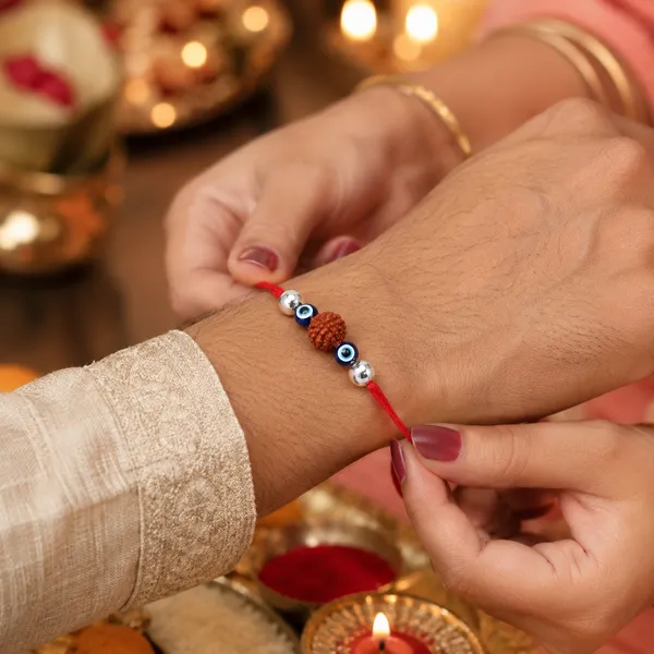 Temple_Tales_Shubh_Drishti_Silver_Rudraksha_Rakhi_for_Raksha_Bandhan