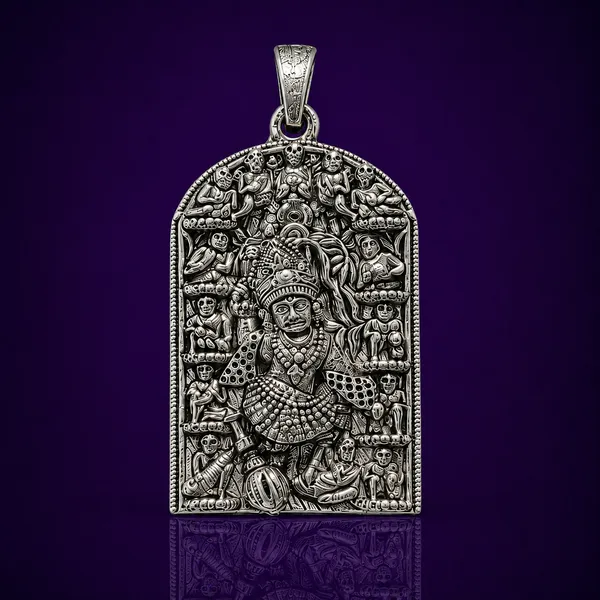 925_Sterling_Silver_Kashtbhanjan_Hanuman_Pendant_|_Bajrangbali_Religious_Jewelry_|_Spiritual_Gift_for_Men_&_Women_|_Temple_Tales