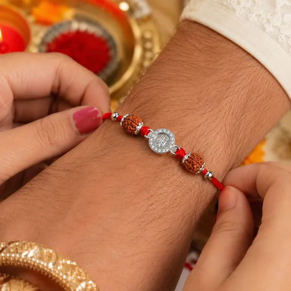 Temple_Tales_Trishul_Damru_Silver_Rudraksha_Rakhi_for_Raksha_Bandhan