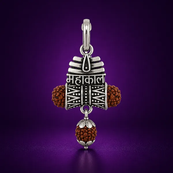 925_Sterling_Silver_Mahakaal_Damru_Rudraksh_Pendant_|_Mahadev_Spiritual_Jewelry_|_Temple_Tales