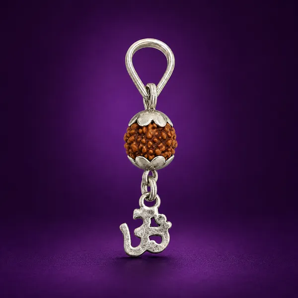 925_Sterling_Silver_Aum_Brown_Rudraksh_Pendant_|_Mahadev_Spiritual_Jewelry_|_Temple_Tales