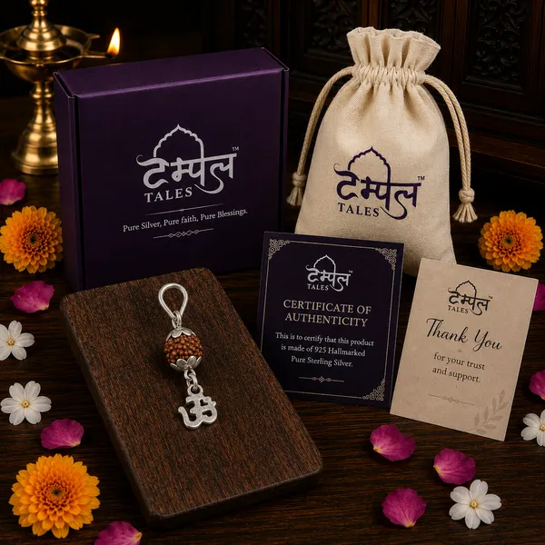 925_Sterling_Silver_Aum_Brown_Rudraksh_Pendant_|_Mahadev_Spiritual_Jewelry_|_Temple_Tales