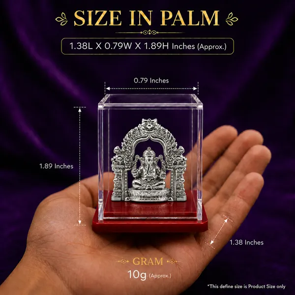 Temple_Tales_Pure_925_Sterling_Silver_Gajanand_Ganesh_Ji_Idol_10g_|_Traditional_Elephant_God_Murti_for_Home_Temple_&_Festive_Gifting