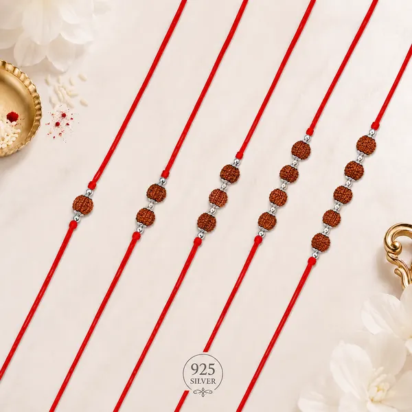 Temple_Tales_Sarva_Kavach_(Set_of_5)_925_Sterling_Silver_Rudraksha_Rakhi_Collection_|_Premium_Raksha_Bandhan_Gift