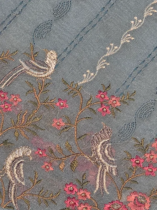 Teal_Blue_Kora_Floral_Bird_Embroidered_Saree_For_Women