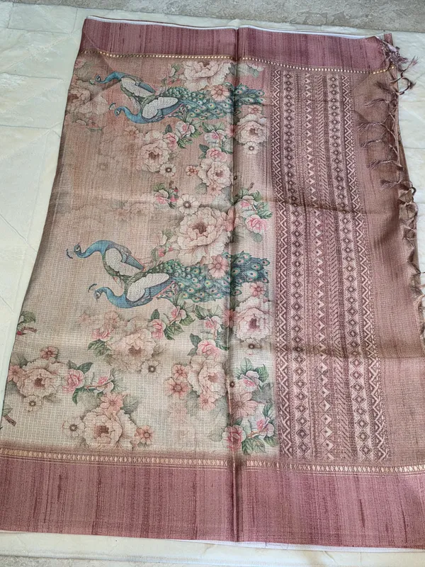 Blush_Pink_Kora_Peacock_Floral_Print_Saree_For_Women