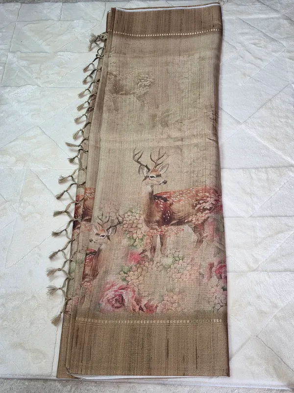 Beige_Kota_Floral_Print_Tassel_Saree_For_Women