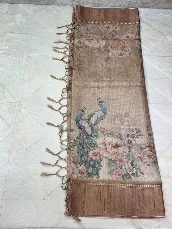 Nude_Beige_Kota_Floral_Embroidered_Tassel_Saree_For_Women