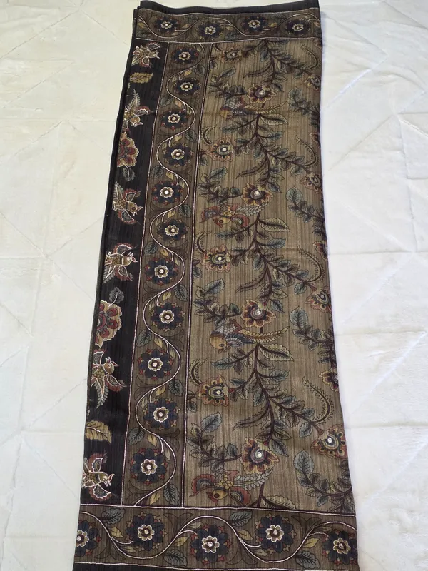 Black_Tusser_Kalamkari_Hand-Painted_Peacock_Saree_For_Women