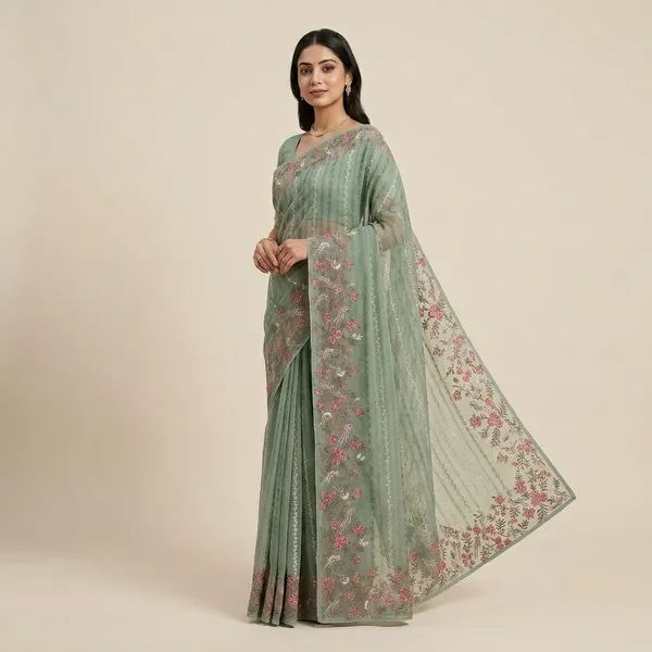 Pastel_Green_Kora_Floral_Embroidered_Saree_For_Women