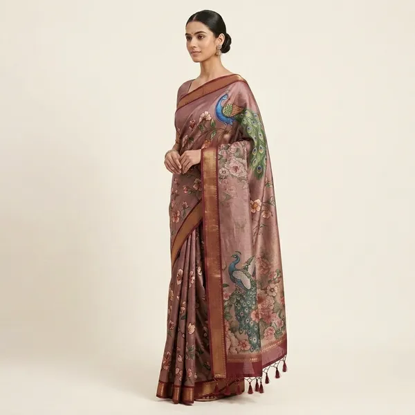 Blush_Pink_Kora_Peacock_Floral_Print_Saree_For_Women