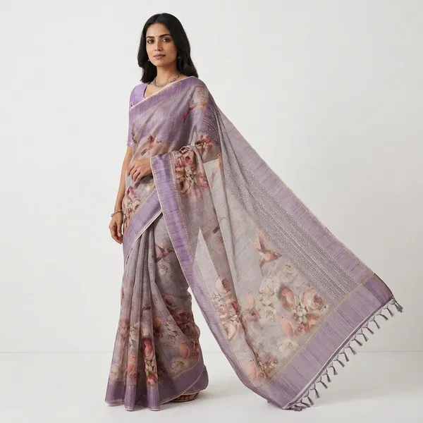 Lavender_Kota_Digital_Floral_Print_Saree_For_Women