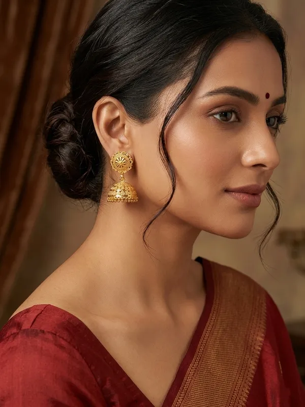 Golden_Antique_Finish_Jhumka_Earrings_for_Women