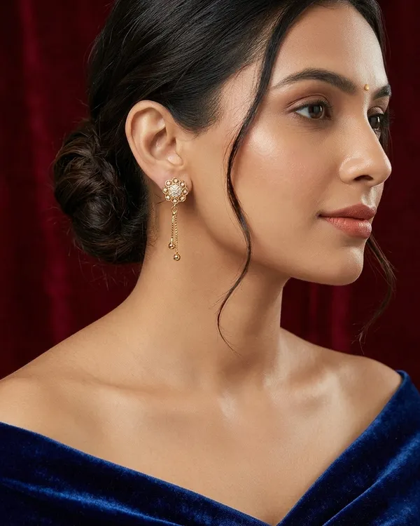 Golden_Floral_CZ_Stone_Drop_Earrings_for_Women