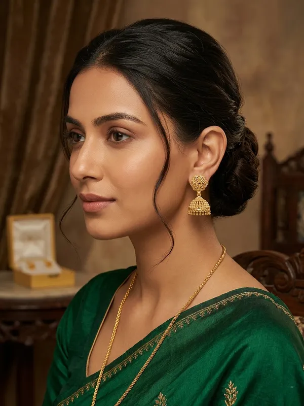 Gold_Plated_Floral_Jhumka_Earrings_For_Women