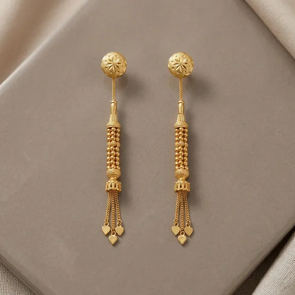 Gold_Copper_Tassel_Drop_Earrings_For_Women