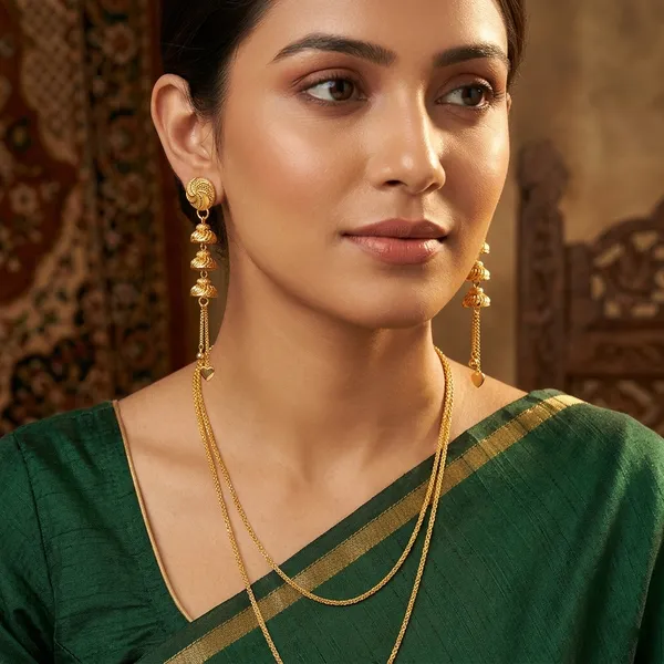 Gold_Tone_Beaded_Drop_Earrings_with_Heart_Charm