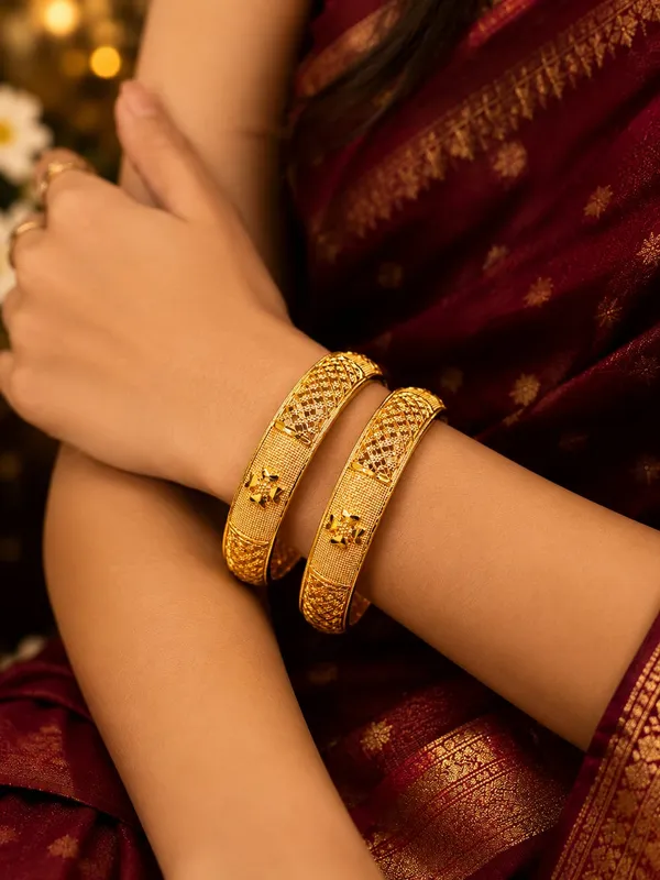 Gold_Copper_Bangle_Set_For_Women