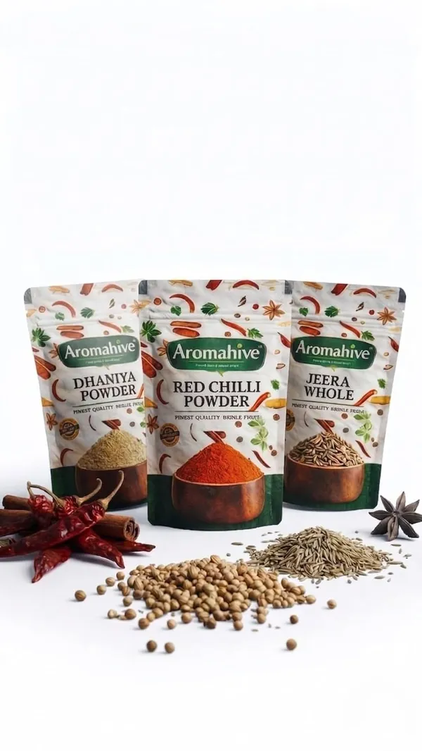 Aromahive_Jeera_Whole_100_G_Aromahive_Dhaniya_Powder_Pack_Of_2_100_G_Aromahive_Red_Chilli_Powder_100_G