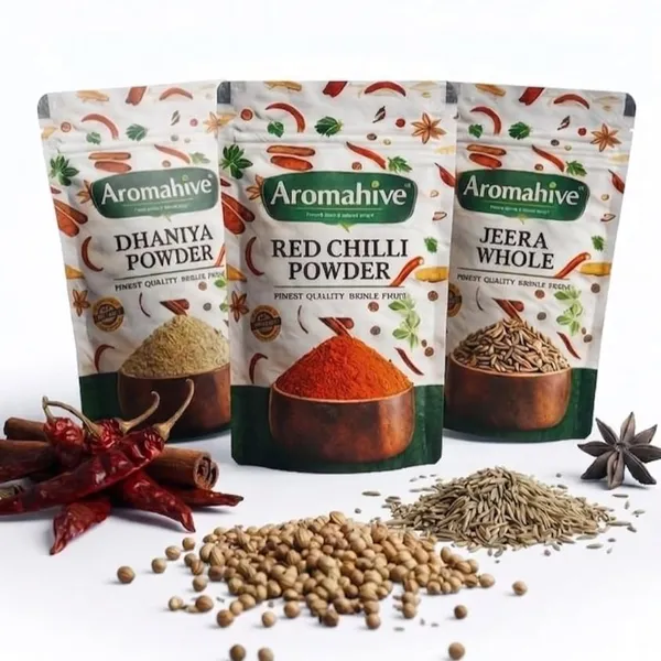 Aromahive_Jeera_Whole_100_G_Aromahive_Dhaniya_Powder_Pack_Of_2_100_G_Aromahive_Red_Chilli_Powder_100_G