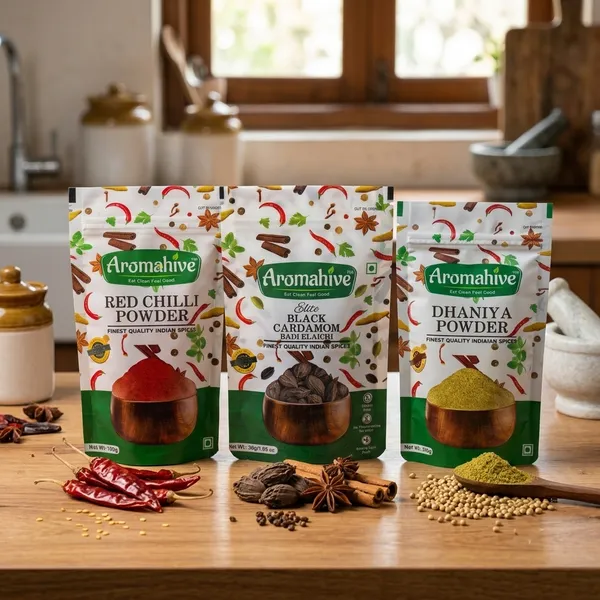 Aromahive_Red_Chilli_Powder_100_G_Aromahive_Elite_Black_Cardomom_30_G_Aromahive_Dhaniya_Powder_100_G