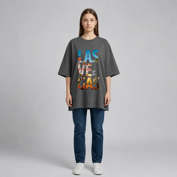 Oversized_Dark_Grey_Cotton_Las_Vegas_Graphic_T-Shirt_For_Women