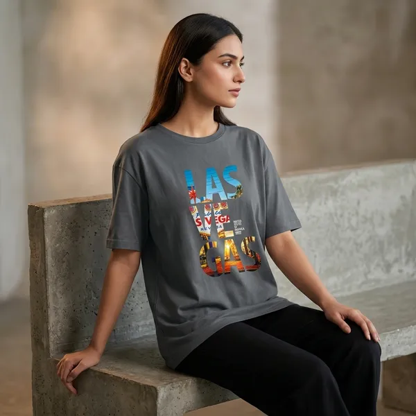Oversized_Dark_Grey_Cotton_Las_Vegas_Graphic_T-Shirt_For_Women