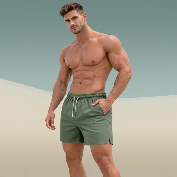 Oversized_Olive_Green_Poly_Lycra_Relaxed_Fit_Quick_Dry_Shorts_For_Men