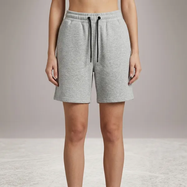 Oversized_Grey_Cotton_Blend_Relaxed_Fit_Drawstring_Shorts_For_Women