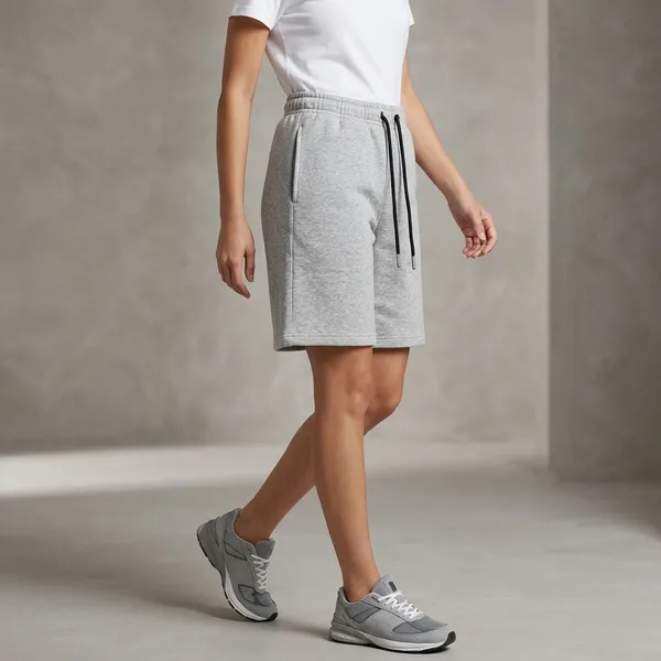 Oversized_Grey_Cotton_Blend_Relaxed_Fit_Drawstring_Shorts_For_Women