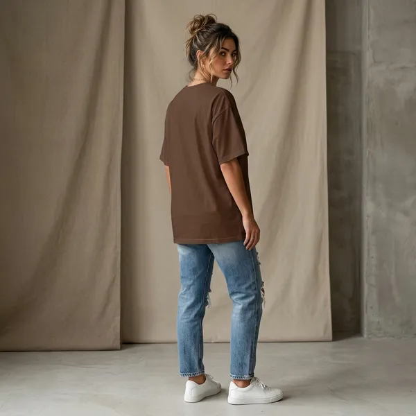 Oversized_Brown_Cotton_Cat_Graphic_T-Shirt_For_Women