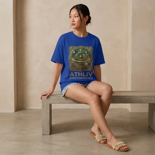 Oversized_Royal_Blue_Cotton_Astrological_Graphic_T-Shirt_For_Women