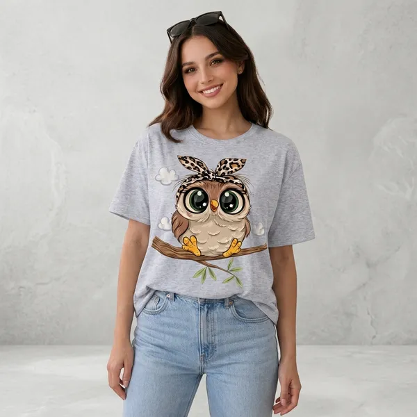 Oversized_Grey_Cotton_Owl_Graphic_Print_T-Shirt_For_Women