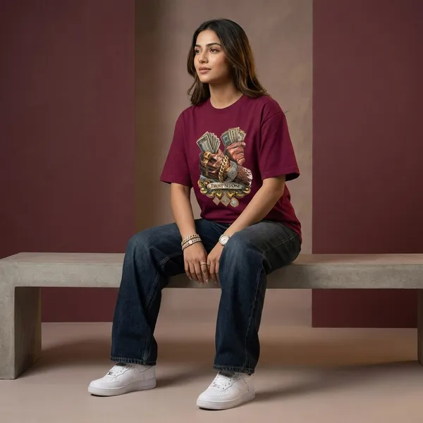 Oversized_Maroon_Cotton_Relaxed_Fit_Graphic_Print_T-Shirt_For_Women