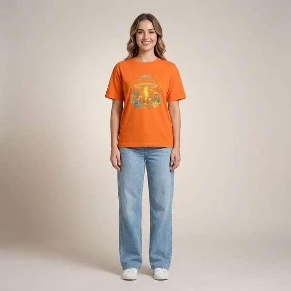 Oversized_Orange_Cotton_Graphic_Print_T-Shirt_For_Women