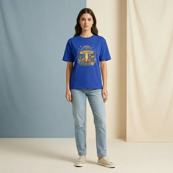 Oversized_Royal_Blue_Cotton_Mushroom_Graphic_T-Shirt_For_Women