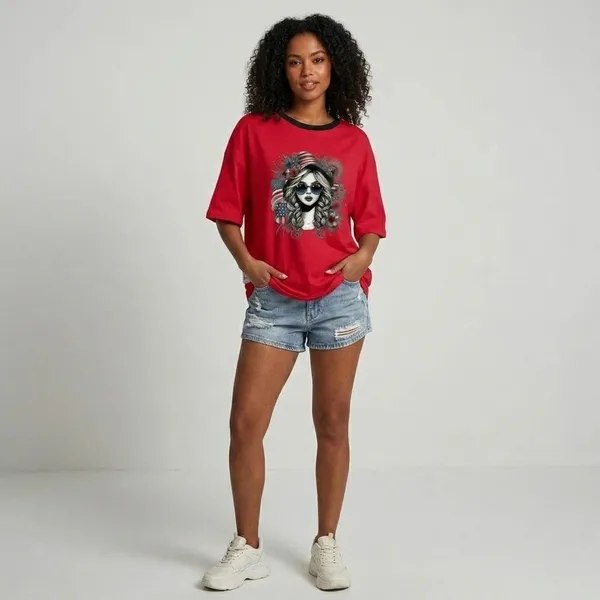 Oversized_Red_Cotton_Graphic_Print_T-Shirt_For_Women