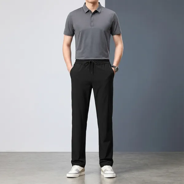 Oversized_Black_Poly_Lycra_Straight_Fit_Drawstring_Trackpants_For_Men