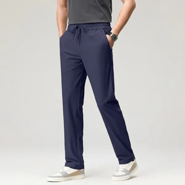 Oversized_Navy_Blue_Poly-Lycra_Elasticated_Waist_Trackpants_For_Men