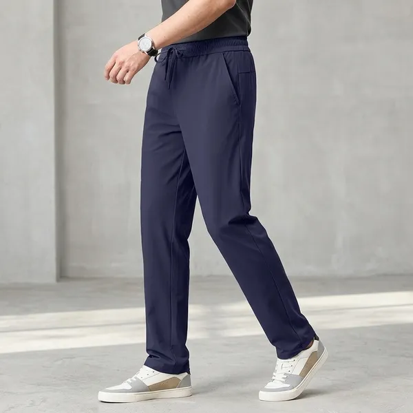 Oversized_Navy_Blue_Poly-Lycra_Elasticated_Waist_Trackpants_For_Men