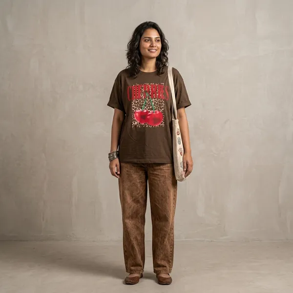 Oversized_Brown_Cotton_Graphic_Print_T-Shirt_For_Women