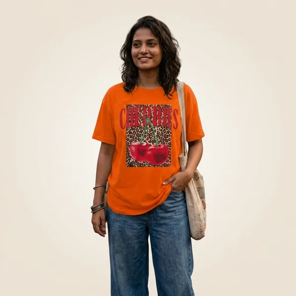Oversized_Orange_Cotton_Graphic_Print_T-Shirt_For_Women