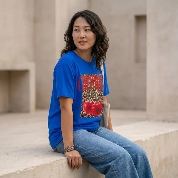 Oversized_Royal_Blue_Cotton_Graphic_Print_T-Shirt_For_Women