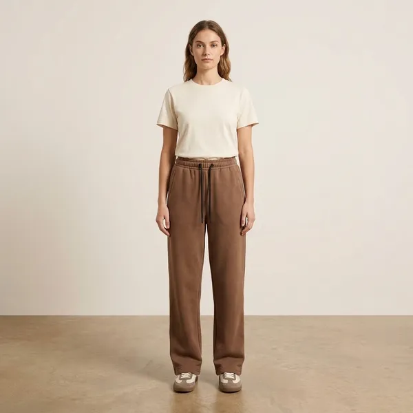 Oversized_Brown_Cotton_Blend_Terry_Relaxed_Fit_Drawstring_Jogger_Pants_For_Women