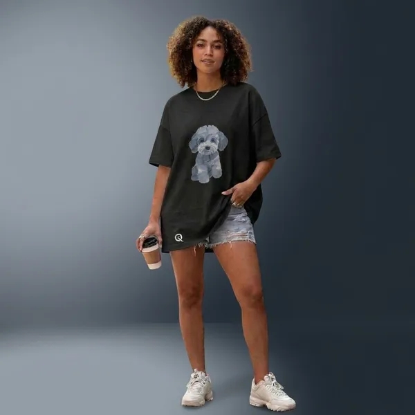 Oversized_Black_Cotton_Dog_Graphic_Print_T-Shirt_For_Women