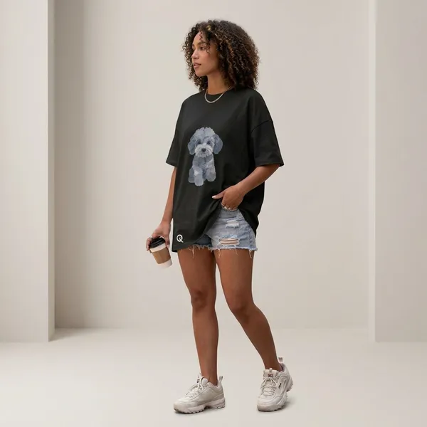 Oversized_Black_Cotton_Dog_Graphic_Print_T-Shirt_For_Women