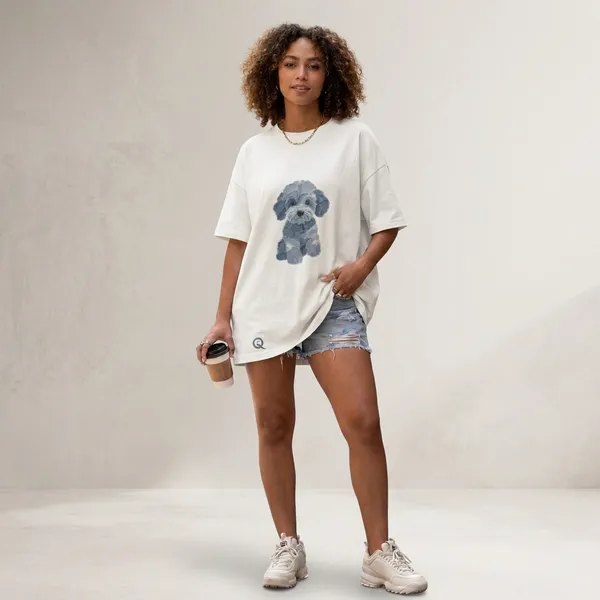 Oversized_White_Cotton_Dog_Print_T-Shirt_For_Women